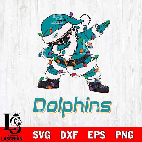 Miami Dolphins Dabbing Santa Claus Ugly Christmas Svg Eps Dxf Png File,NFL Svg Files,Digital Download,Sublimation,Instant Download