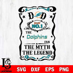 Miami Dolphins Dad The Man The Myth The Legend Svg Eps Dxf Png File, Digital Download, Instant Download