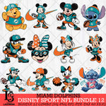 Miami Dolphins Disney NFL Bundle 12 Svg Eps Dxf Png File, Digital Download, Instant Download