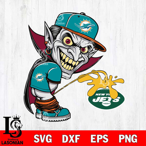 Miami Dolphins Dracula Piss On New York Jets Svg Eps Dxf Png File, Digital Download, Instant Download