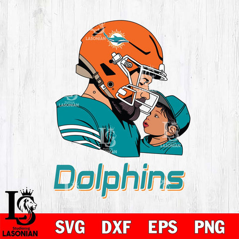 Miami Dolphins Father And Child Rugby SVG DXF EPS PNG FILE,NFL SVG, Father day Digital Download,Instant Download, Silhouette