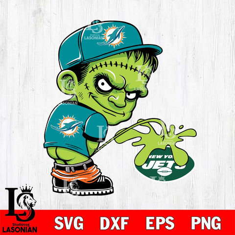 Miami Dolphins Frankenstein Piss On New York Jets Svg Eps Dxf Png File, Digital Download, Instant Download