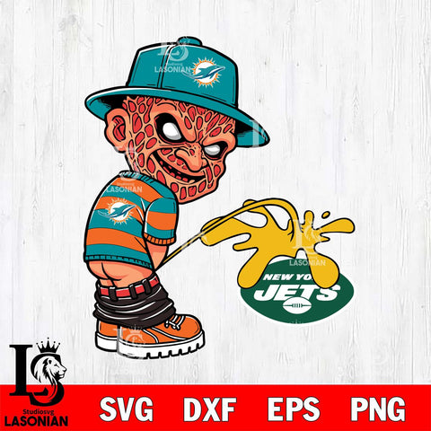 Miami Dolphins Freddy Krueger Piss On New York Jets Svg Eps Dxf Png File, Digital Download, Instant Download