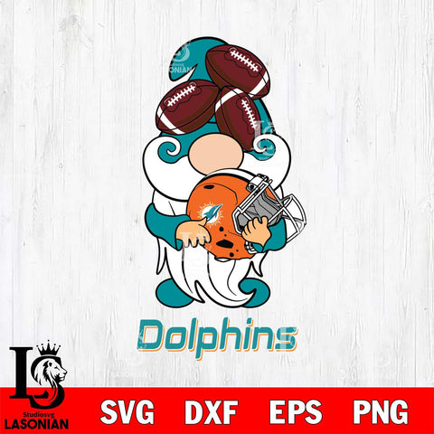 Miami Dolphins Gnomes Helmet Svg Eps Dxf Png File, Digital Download, Instant Download