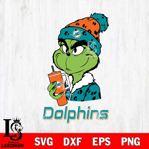 Miami Dolphins Grinch Bougie Leopard Svg Eps Dxf Png File, Digital Download, Instant Download