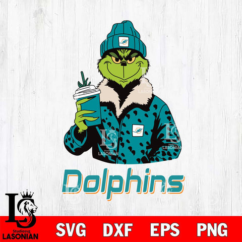 Miami Dolphins Grinch Christmas Leopard Svg Eps Dxf Png File, Digital Download, Instant Download