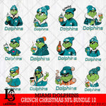 Miami Dolphins Grinch Christmas NFL Bundle 12 Svg Eps Dxf Png File,Cricut svg files, Digital Download, Instant Download
