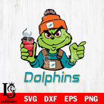 Miami Dolphins Grinch with coffee Svg Eps Dxf Png File, Digital Download, Instant Download