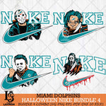 Miami Dolphins Halloween NFL Bundle 4 Svg Eps Dxf Png File, Digital Download, Instant Download