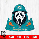 Miami Dolphins Horror Character Ghostface Sport Svg Eps Dxf Png File, Digital Download, Instant Download
