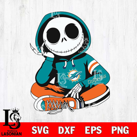 Miami Dolphins Jack Skellington halloween Svg Eps Dxf Png File, Digital Download, Instant Download