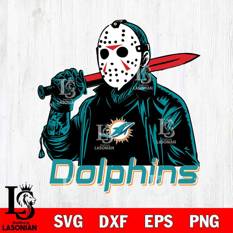 Miami Dolphins Jason Voorhees Horror 12 Svg Eps Dxf Png File, NFL svg, Digital Download, Instant Download
