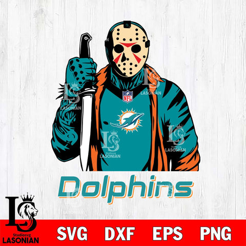 Miami Dolphins Jason Voorhees Horror 3 Svg Eps Dxf Png File, NFL svg, Digital Download, Instant Download