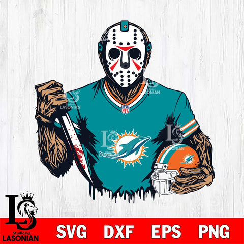 Miami Dolphins Jason Voorhees Horror 5 Svg Eps Dxf Png File, NFL svg, Digital Download, Instant Download