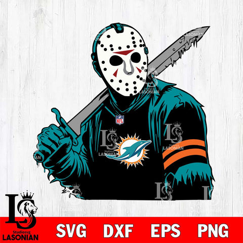 Miami Dolphins Jason Voorhees Horror 7 Svg Eps Dxf Png File, NFL svg, Digital Download, Instant Download