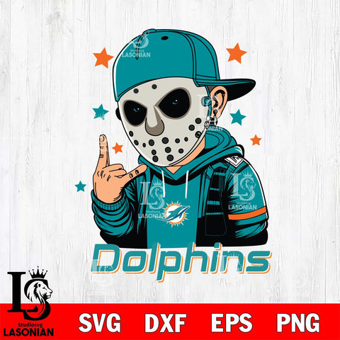 Miami Dolphins Jason Voorhees Horror 9 Svg Eps Dxf Png File, NFL svg, Digital Download, Instant Download