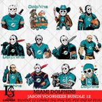 Miami Dolphins Jason Voorhees Horror Bundle 12 SVG Svg Eps Dxf Png File,Bundle NFL svg, Digital Download, Instant Download