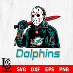 Miami Dolphins Jason Voorhees Horror Halloween Svg Eps Dxf Png File, Digital Download, Instant Download