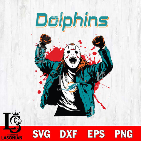 Miami Dolphins Jason Voorhees Horror Halloween 3 Svg Eps Dxf Png File, Digital Download, Instant Download