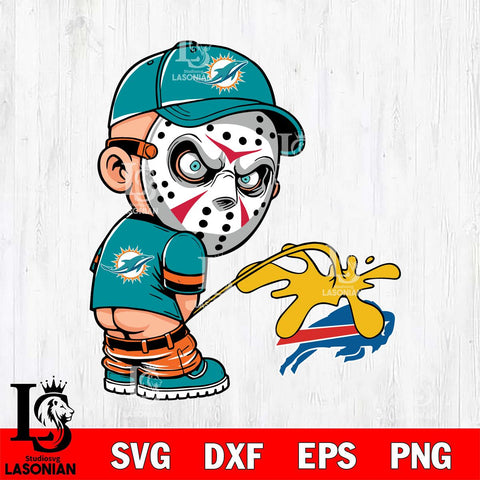Miami Dolphins Jason Voorhees Piss On Buffalo Bills Svg Eps Dxf Png File, Digital Download, Instant Download