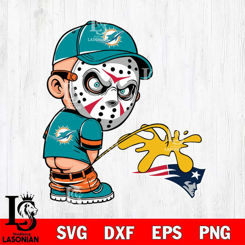 Miami Dolphins Jason Voorhees Piss On New England Patriots Svg Eps Dxf Png File, Digital Download, Instant Download