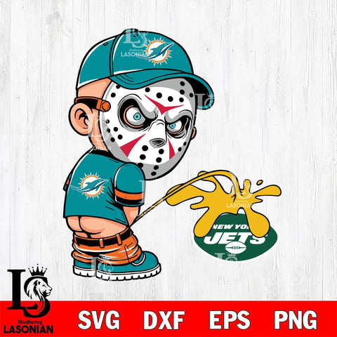 Miami Dolphins Jason Voorhees Piss On New York Jets Svg Eps Dxf Png File, Digital Download, Instant Download