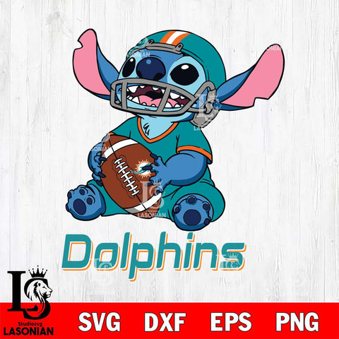 Miami Dolphins Lilo and stitch Football SVG DXF EPS PNG FILE, Stitch File Cut,NFL Digital Download,Instant Download, Silhouette