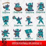 Miami Dolphins Lilo and stitch Football NFL Bundle 12 SVG DXF EPS PNG FILE, NFL File Cut, Digital Download,Instant Download, Silhouette, Cricut