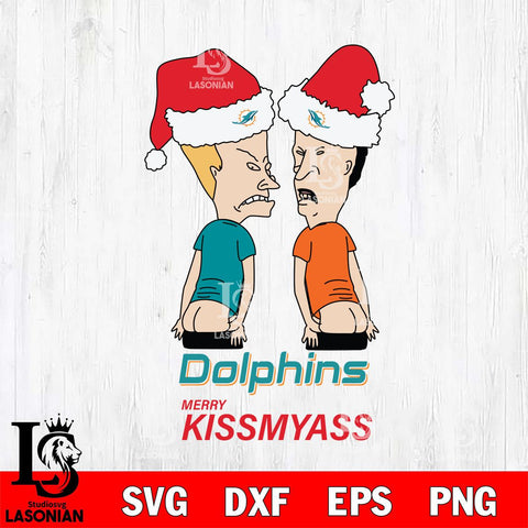 Miami Dolphins Merry KissMyass Svg Eps Dxf Png File,NFL Svg Files,Digital Download,Sublimation,Instant Download