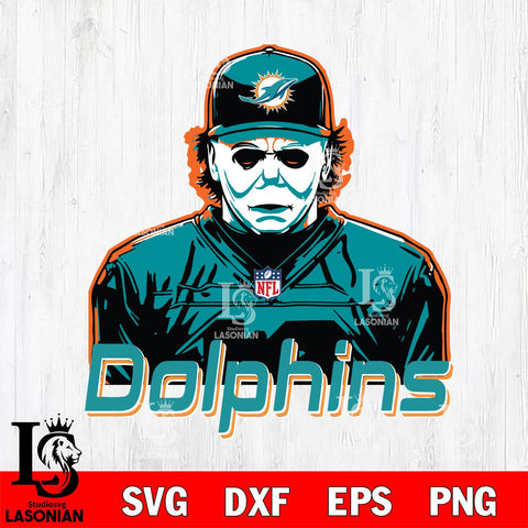 Miami Dolphins Michael Myers Horror Halloween Svg Eps Dxf Png File, Digital Download, Instant Download