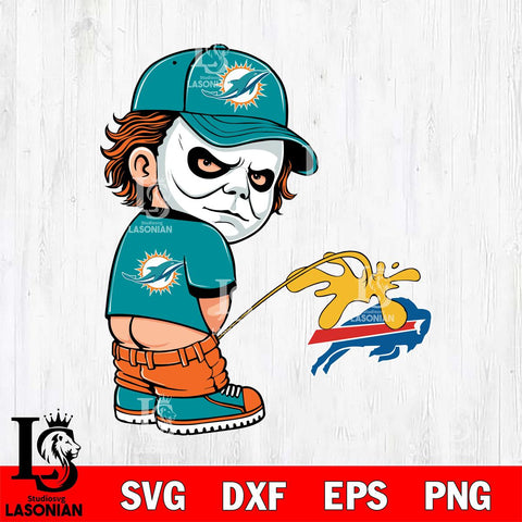 Miami Dolphins Michael Myers Piss On Buffalo Bills Svg Eps Dxf Png File, Digital Download, Instant Download