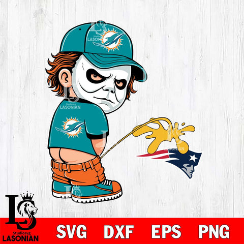 Miami Dolphins Michael Myers Piss On New England Patriots Svg Eps Dxf Png File, Digital Download, Instant Download