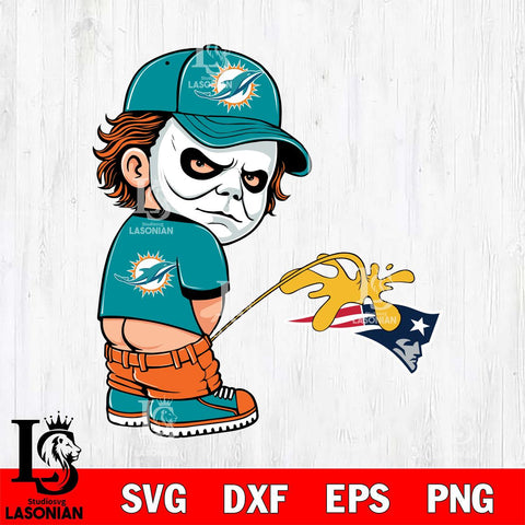 Miami Dolphins Michael Myers Piss On New England Patriots Svg Eps Dxf Png File, Digital Download, Instant Download