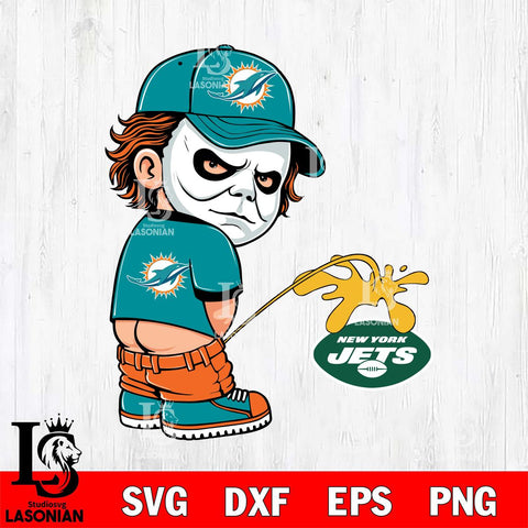 Miami Dolphins Michael Myers Piss On New York Jets Svg Eps Dxf Png File, Digital Download, Instant Download