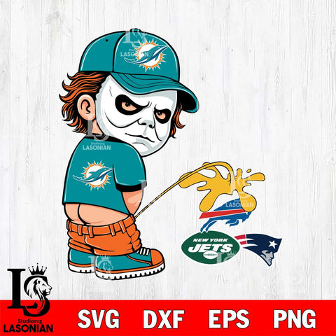 Miami Dolphins Michael Myers Piss On Patriots, Bills, Jets Svg Eps Dxf Png File, Digital Download, Instant Download