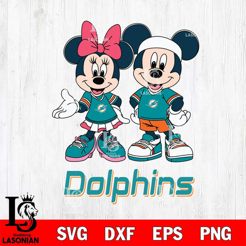 Miami Dolphins Mickey And Minnie Football Svg Eps Dxf Png File, NFL svg , Digital Download , Instant Download, Cricut File