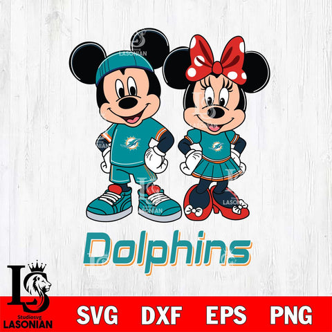Miami Dolphins Mickey And Minnie Rugby Svg Eps Dxf Png File, NFL svg , Digital Download , Instant Download, Cricut File
