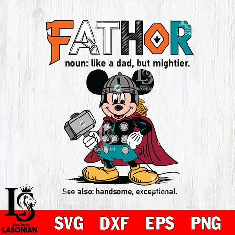Miami Dolphins Mickey Fathor Sport Svg Eps Dxf Png File, NFL File Cut,Digital Download,Instant Download,Disney Svg Files