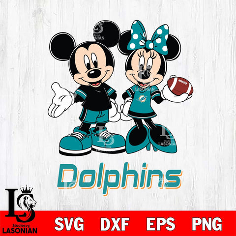 Miami Dolphins Mickey Minnie Football Svg Eps Dxf Png File, NFL svg , Digital Download , Instant Download, Cricut File