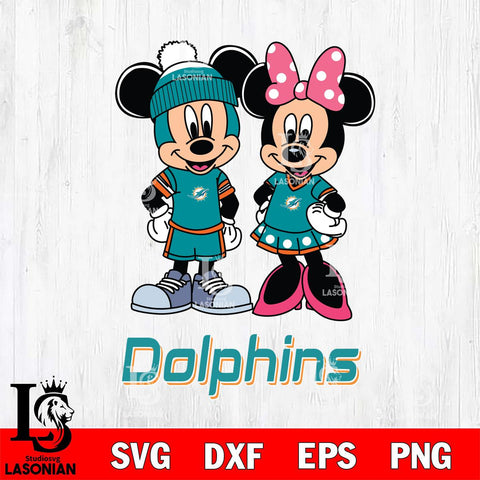 Miami Dolphins Mickey Minnie Mouse Pink Svg Eps Dxf Png File, Bundle NFl svg , File Cut , Digital Download , Instant Download, Laser Cut Svg Files