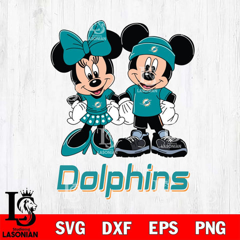 Miami Dolphins Mickey Minnie Rugby ball Svg Eps Dxf Png File, Bundle NFl svg , File Cut , Digital Download , Instant Download, Laser Cut Svg Files