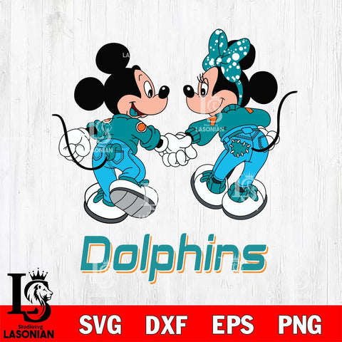 Miami Dolphins Mickey Minnie Valentine Rugby Svg Eps Dxf Png File, Digital Download ,Instant Download, Cricut File