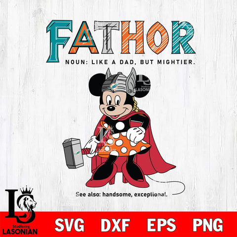 Miami Dolphins Minnie Mouse Fathor Sport Svg Eps Dxf Png File, NFL File Cut,Digital Download,Instant Download,Disney Svg Files