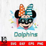 Miami Dolphins Minnie Mouse Love Sport SVG DXF EPS PNG FILE, Disney Father day File Cut,Digital Download,Instant Download,Disney Svg Files