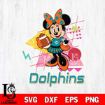Miami Dolphins Minnie Mouse Sport SVG DXF EPS PNG FILE, Disney Father day File Cut,Digital Download,Instant Download,Disney Svg Files