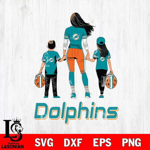 Miami Dolphins Mother and son Rugby SVG DXF EPS PNG FILE,NFL SVG, Father day Digital Download,Instant Download, Silhouette