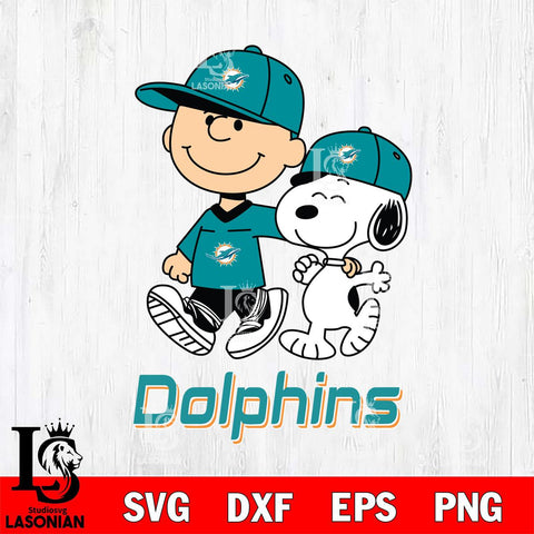 Miami Dolphins Peanuts Snoopy Friends SVG DXF EPS PNG FILE,Snoopy File Cut, Nfl Digital Download,Instant Download, Silhouette