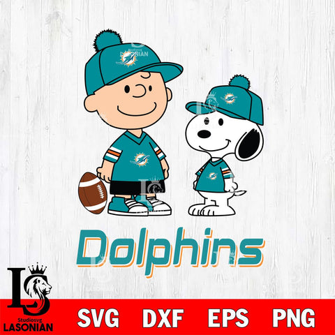 Miami Dolphins Peanuts Snoopy Friends Football SVG DXF EPS PNG FILE,Snoopy File Cut, Nfl Digital Download,Instant Download, Silhouette