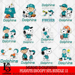 Miami Dolphins Peanuts Snoopy Player NFL Bundle 12 SVG DXF EPS PNG FILE,Snoopy File Cut, bundle nfl Digital Download,Instant Download, Silhouette