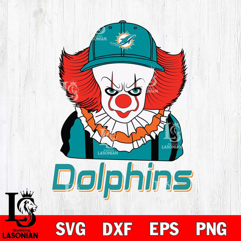 Miami Dolphins Pennywise Horror Sport 10 Svg Eps Dxf Png File, NFL svg, Digital Download, Instant Download